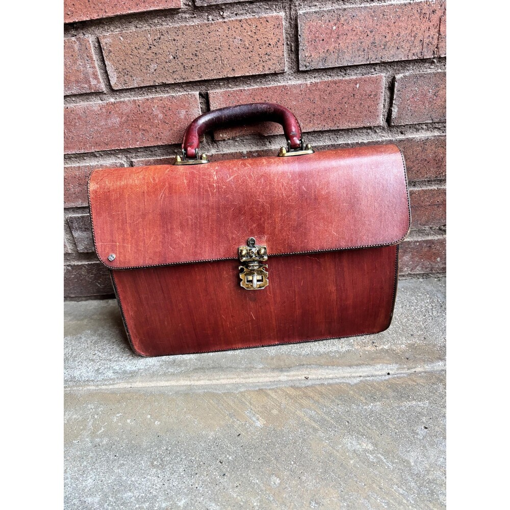 Etienne Aigner (1950s?) Handmade Top Handle Leather Satchel